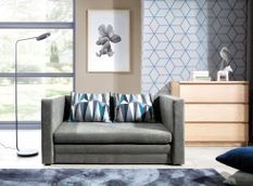 Petit canapé convertible tissu gris Mouva 132 cm