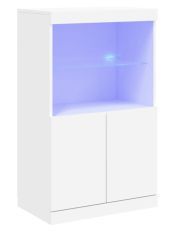 Petit meuble 2 portes et niches éclairage LED - Collection Arizona