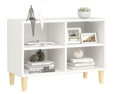 Petit meuble avec étageres sur pieds en bois naturel Kuba 70 cm
