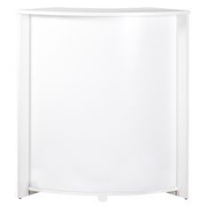 Petit meuble bar blanc BARNO 97 cm – Comptoir compact avec tablettes réglables