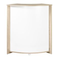Petit meuble bar naturel BARNO 97 cm – Comptoir compact avec tablettes réglables