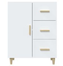 Petit meuble de rangement 1 porte 3 tiroirs Norky 70 cm – Réversible au montage