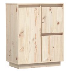 Petit meuble de rangement 3 portes en bois massif de pin – Collection Vizion