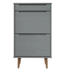 Petite armoire à chaussures en bois de pin Leva L 60 x H 103 x P 35 cm – Compacte et Élégante