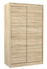 Petite armoire de chambre bois clair Sonoma avec 2 portes coulissantes Keria 120 cm