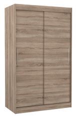 Petite armoire de chambre bois truffe Sonoma avec 2 portes coulissantes Keria 120 cm