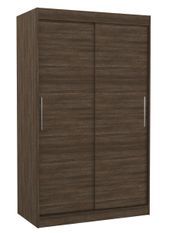Petite armoire de chambre marron avec 2 portes coulissantes Keria 120 cm
