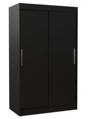 Petite armoire de chambre noir avec 2 portes coulissantes Keria 120 cm