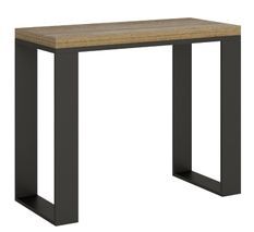 Petite console extensible bois et acier anthracite Tiroz evolution