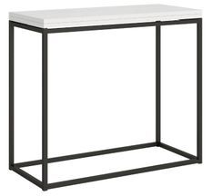 Petite console extensible bois et pieds fins métal anthracite Noro