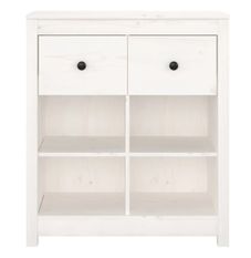 Petite étagère avec 2 tiroirs en bois massif de pin – Collection Aloska