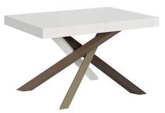 Petite table à manger design blanche et pieds entrelacés 4 couleurs 130 cm Artemis