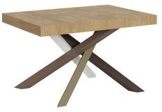 Petite table à manger design chêne clair et pieds entrelacés 4 couleurs 130 cm Artemis