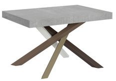Petite table à manger design gris cendré et pieds entrelacés 4 couleurs 130 cm Artemis