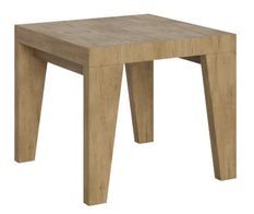 Petite table carrée 90/90 cm extensible 10 personnes 90 à 246 cm bois clair Naxo