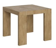 Petite table carrée extensible 4 à 10 personnes 90 à 246 cm bois clair Ribo