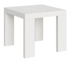 Petite table carrée extensible 90 à 246 cm bois blanc Ribo