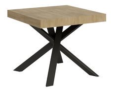 Petite table carrée extensible 90x90/194 cm pieds acier anthracite Karzy