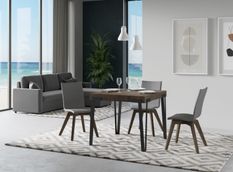 Petite table extensible carrée 90x90/246 cm Konta