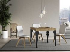 Petite table extensible carrée 90x90/246 cm style oriental Torza