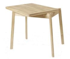 Petite table extensible en bois de chêne massif blanchi Larry 90/130 cm
