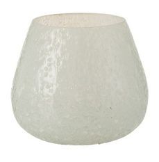 Photophore verre blanc Ettis H 14 cm