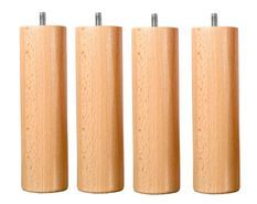 Pieds de lit cylindrique bois naturel H 20 cm Bellecour - Lot de 4