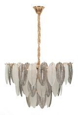 Plafonnier design feuilles luminaire floral en verre travaillé élégant FLORE
