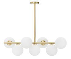 Plafonnier Glamour 7 lumières métal doré verre design