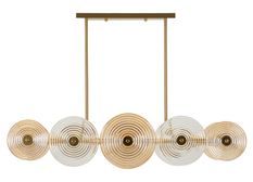 Plafonnier Venise métal doré 7 lumières design géométrique