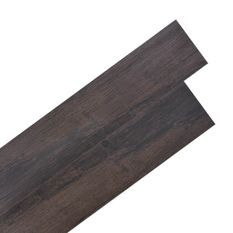 Planche de plancher PVC autoadhésif 5,02 m² 2 mm Marron foncé