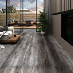 Planche de plancher PVC autoadhésif 5,21 m² 2 mm Bois rayé