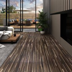 Planche de plancher PVC autoadhésif 5,21 m² 2 mm Marron rayé