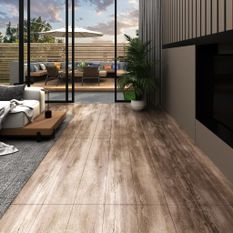 Planche de plancher PVC autoadhésif 5,21m² 2mm Délavage de bois