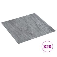 Planches de plancher autoadhésives 20 pcs PVC 1,86m² Gris clair 6