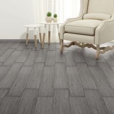 Planches de plancher PVC autoadhésif 2,51 m² 2 mm Gris foncé