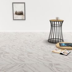 Planches plancher autoadhésives 20 pcs PVC 1,86 m² Marbre blanc