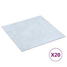 Planches plancher autoadhésives 20 pcs PVC 1,86 m² Marbre blanc 2