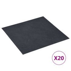 Planches plancher autoadhésives 20 pcs PVC 1,86 m² Marbre noir 2