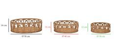 Plateau fuji, lot de 3 pièces, dimensions : 50 x 16 cm, 40 x 14 cm, 30 x 12 cm
