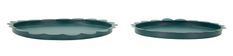 Plateau rond saturne bleu sarcelle, lot de 2 pièces, ø 33 x 2 cm - 27,5 x 2 cm