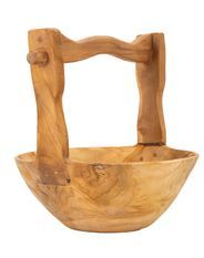 Plateau timbo en teck 32 x 25 x 27 cm