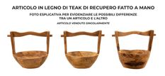 Plateau timbo en teck 32 x 25 x 27 cm