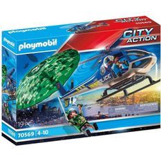 PLAYMOBIL - 70569 - Police Hélicoptere de police et parachutiste