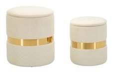 Pochette avec boîte de rangement sheffild cream, ensemble de 2 pièces, ø 37x42-28x35 cm