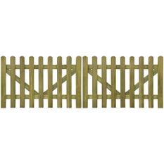 Portail de clôture à piquets 2 pcs Bois imprégné 300x100 cm