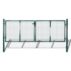 Portail de clôture Acier 306x150 cm Vert