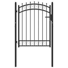 Portail de clôture avec pointes Acier 100x125 cm Noir 3
