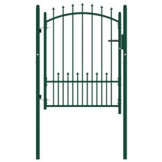 Portail de clôture avec pointes Acier 100x125 cm Vert 3