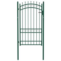 Portail de clôture avec pointes Acier 100x175 cm Vert 3